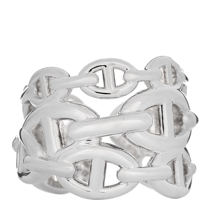 Hermes Sterling Silver GM Chaine d'Ancre Enchainee Band Ring 59 8.75 1 of 6