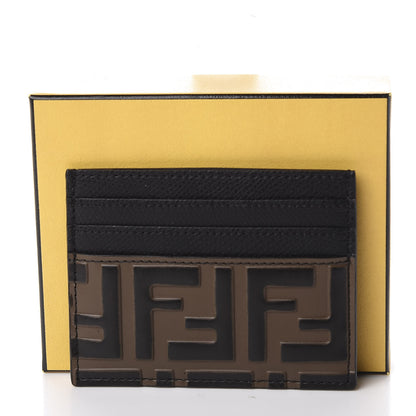 Fendi Vitello Cruise Bi-Color FF 1974 Embossed Card Holder Maya Black 10 of 10