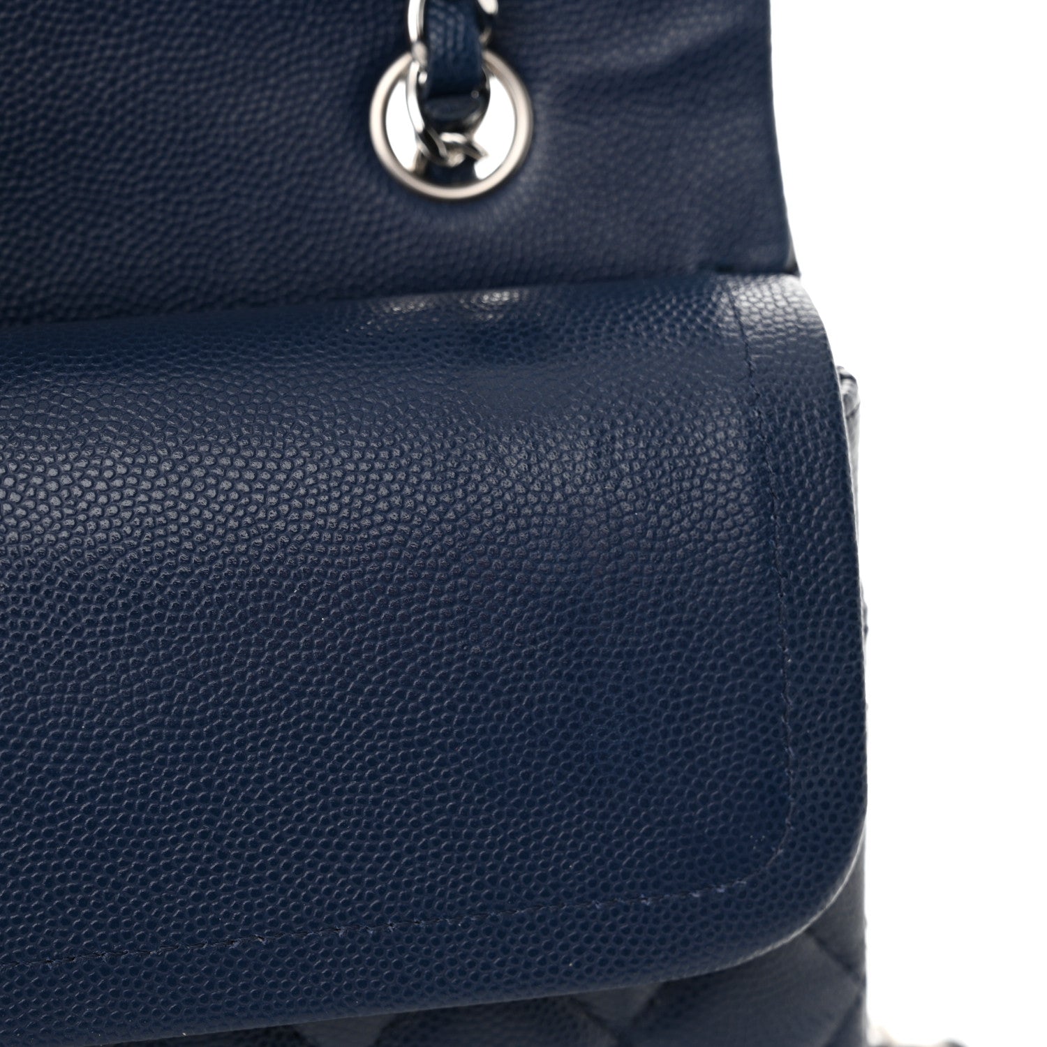 Chanel Caviar Quilted Medium Double Flap Navy 12 of 13