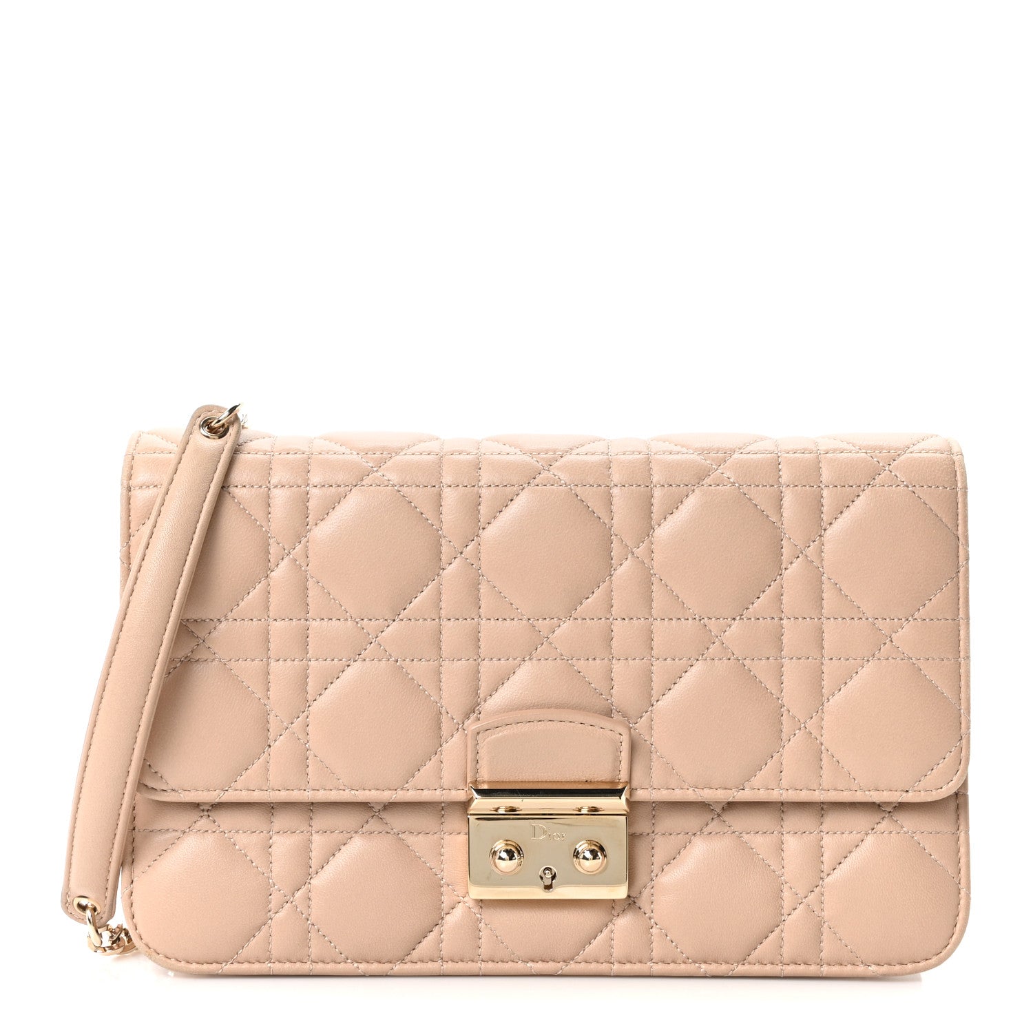 Christian Dior Lambskin Cannage Miss Dior Promenade Pouch Beige 1 of 10