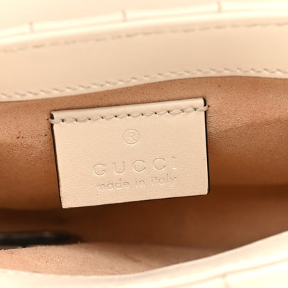 Gucci Calfskin Matelasse Aria Super Mini GG Marmont Shoulder Bag Mystic White 6 of 11