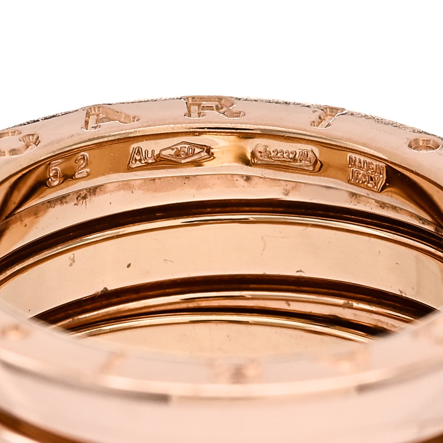 Bulgari 18K Rose Gold B.Zero1 Three-Band Ring 52 6 5 of 6