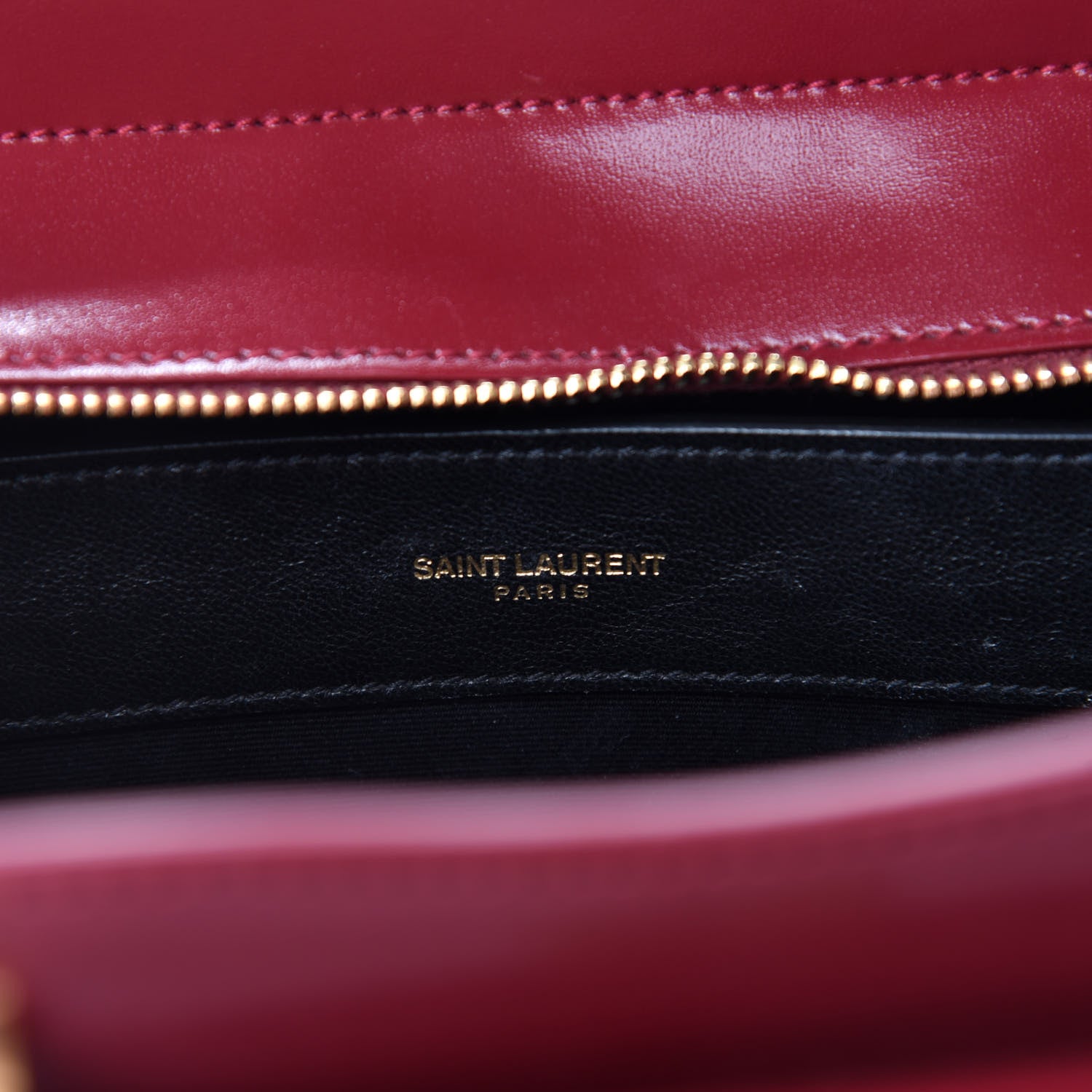 Saint Laurent Shiny Calfskin Medium Uptown Tote Rouge Eros 9 of 10