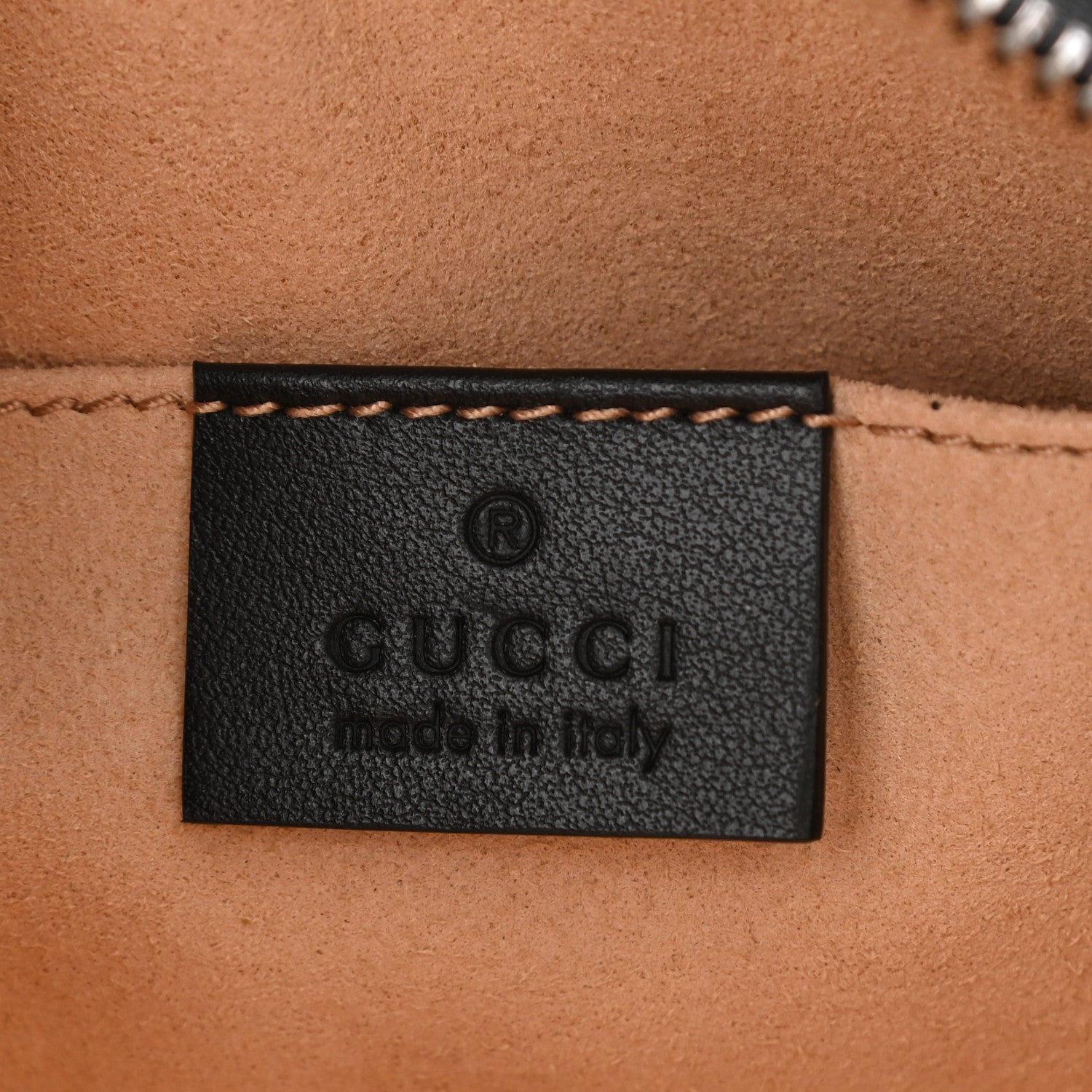 Gucci Calfskin Matelasse Mini GG Marmont Chain Shoulder Bag Black 6 of 9