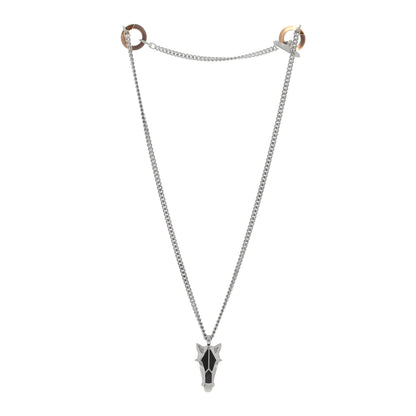 Hermes Lacquered Palladium Destrier Necklace Duo De Gris 2 of 4