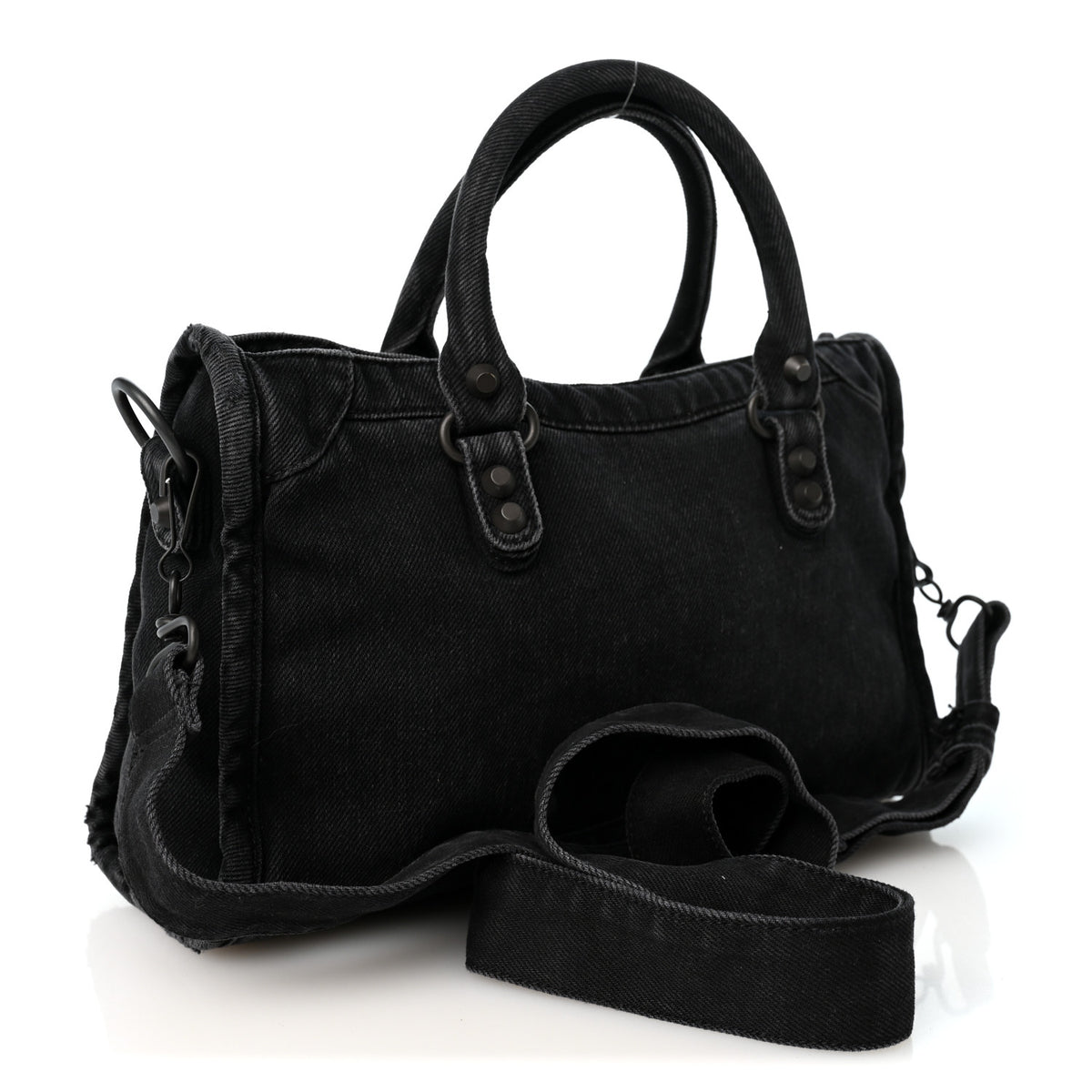 Washed Denim Classic Hardware Small Le City Black