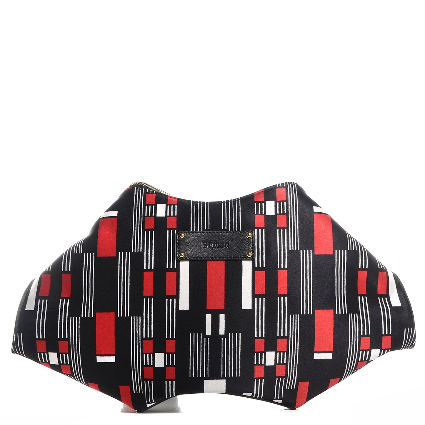 Silk Geometric Print De Manta Clutch Black