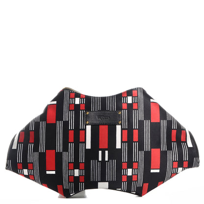 Alexander McQueen Silk Geometric Print De Manta Clutch Black 1 of 7