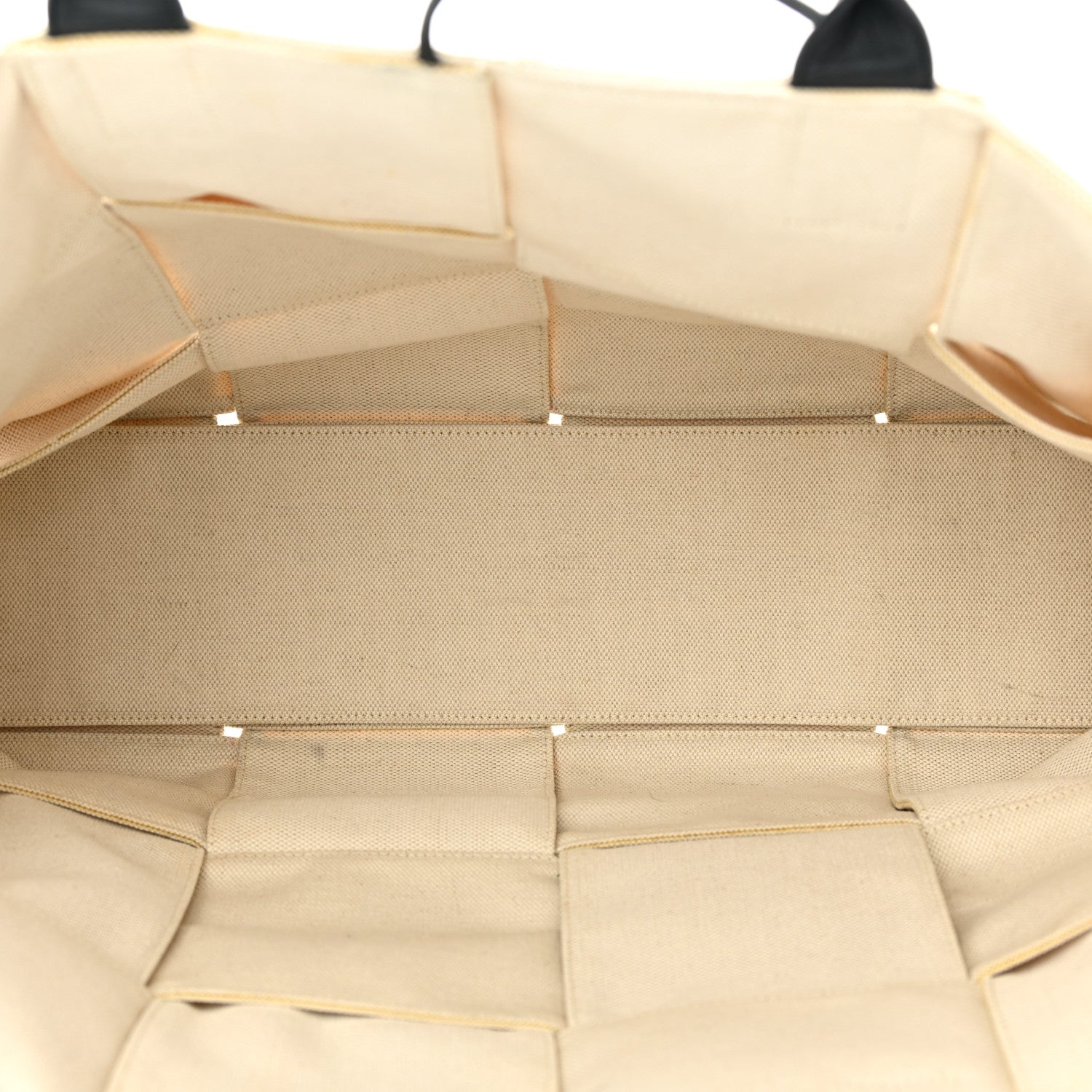 Bottega Veneta Canvas Intrecciato Large Arco Tote Beige Black 6 of 21