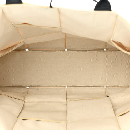 Bottega Veneta Canvas Intrecciato Large Arco Tote Beige Black 6 of 21