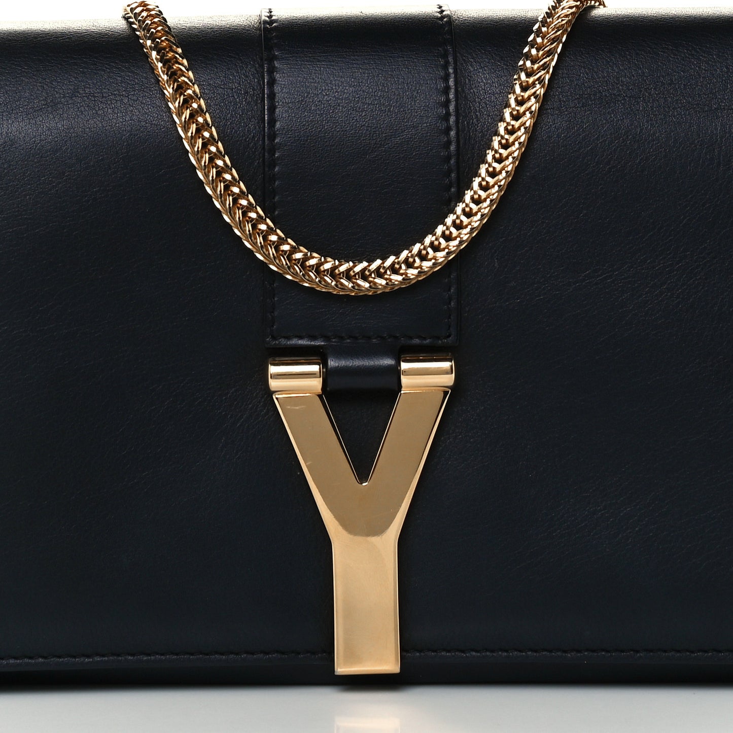 Calfskin Classic Y Ligne Chain Wallet Black