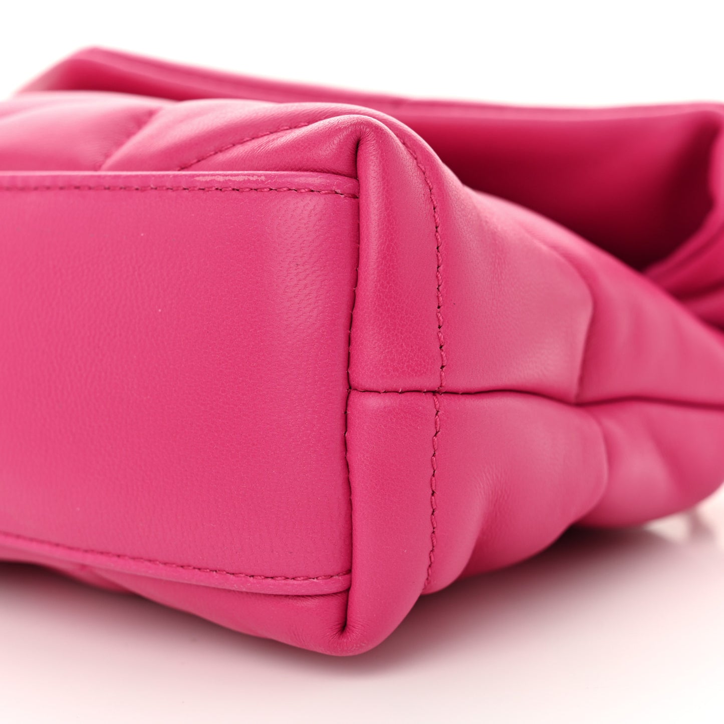 Lambskin Quilted Toy Loulou Puffer Monogram Chain Satchel Bubblegum