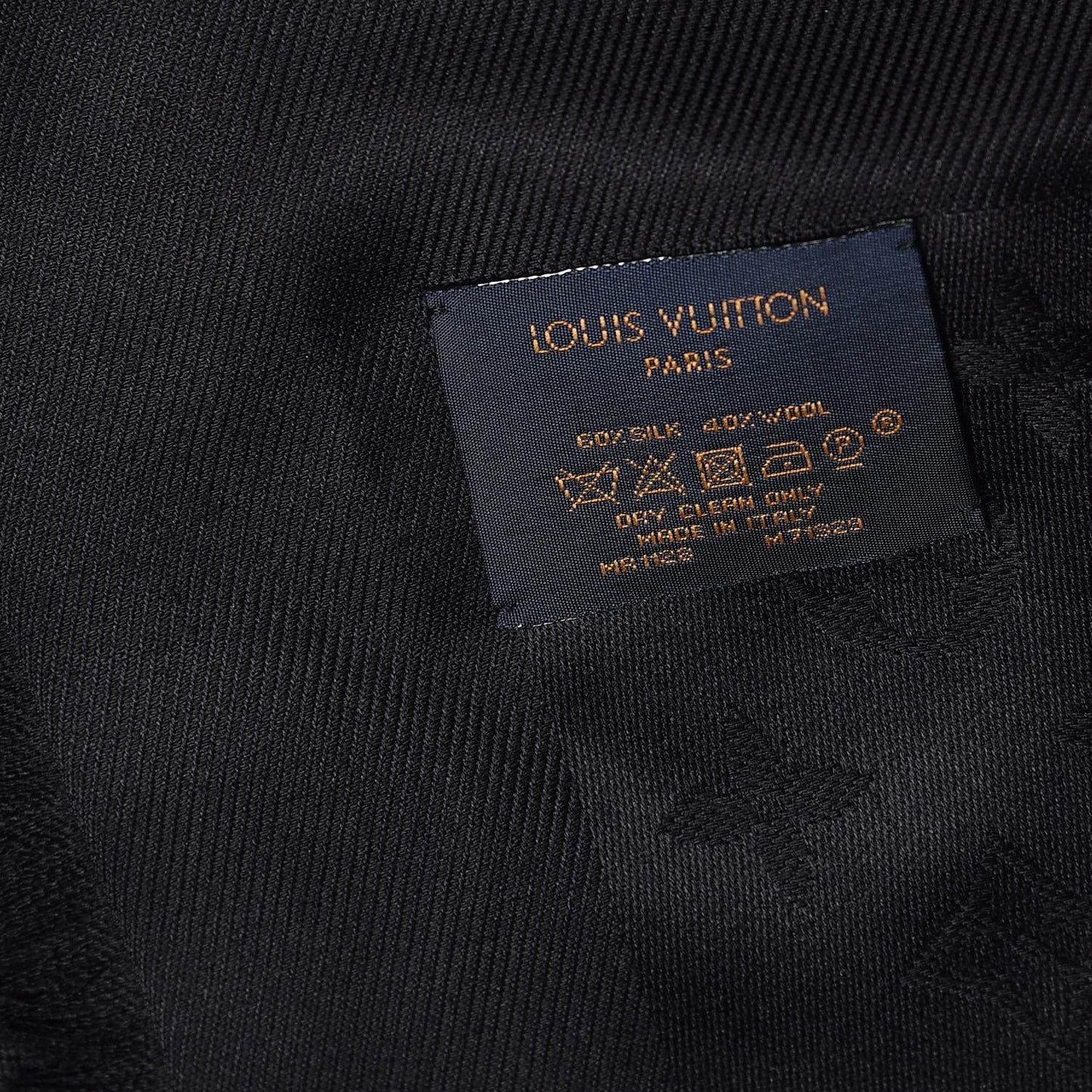 Silk Wool Monogram Shawl Black