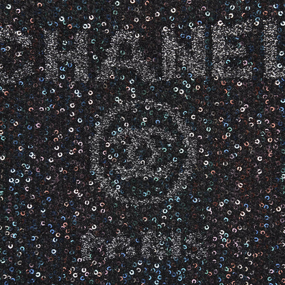 Chanel Canvas Sequin Medium Deauville Cosmetic Pouch Black 8 of 13