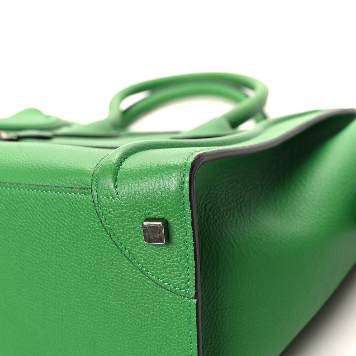 Drummed Calfskin Mini Luggage Mint