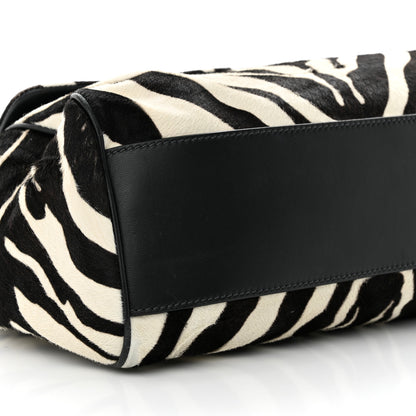 Dolce & Gabbana Calf Hair Zebra Print Large Miss Sicily Satchel Black White 8 of 13