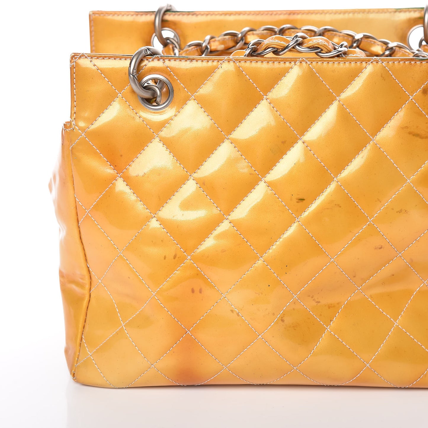 Patent Quilted Petit Timeless Tote PTT Yellow