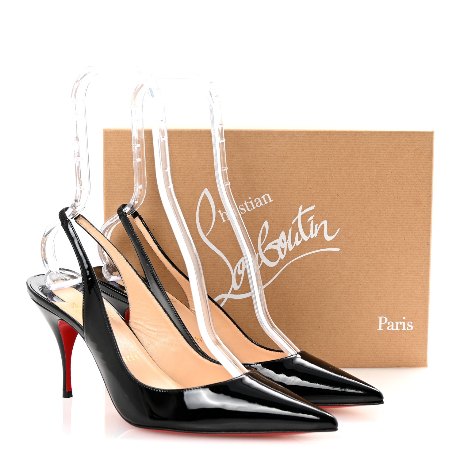Christian Louboutin Patent Clare Sling 80 Pumps 39.5 Black 9 of 9
