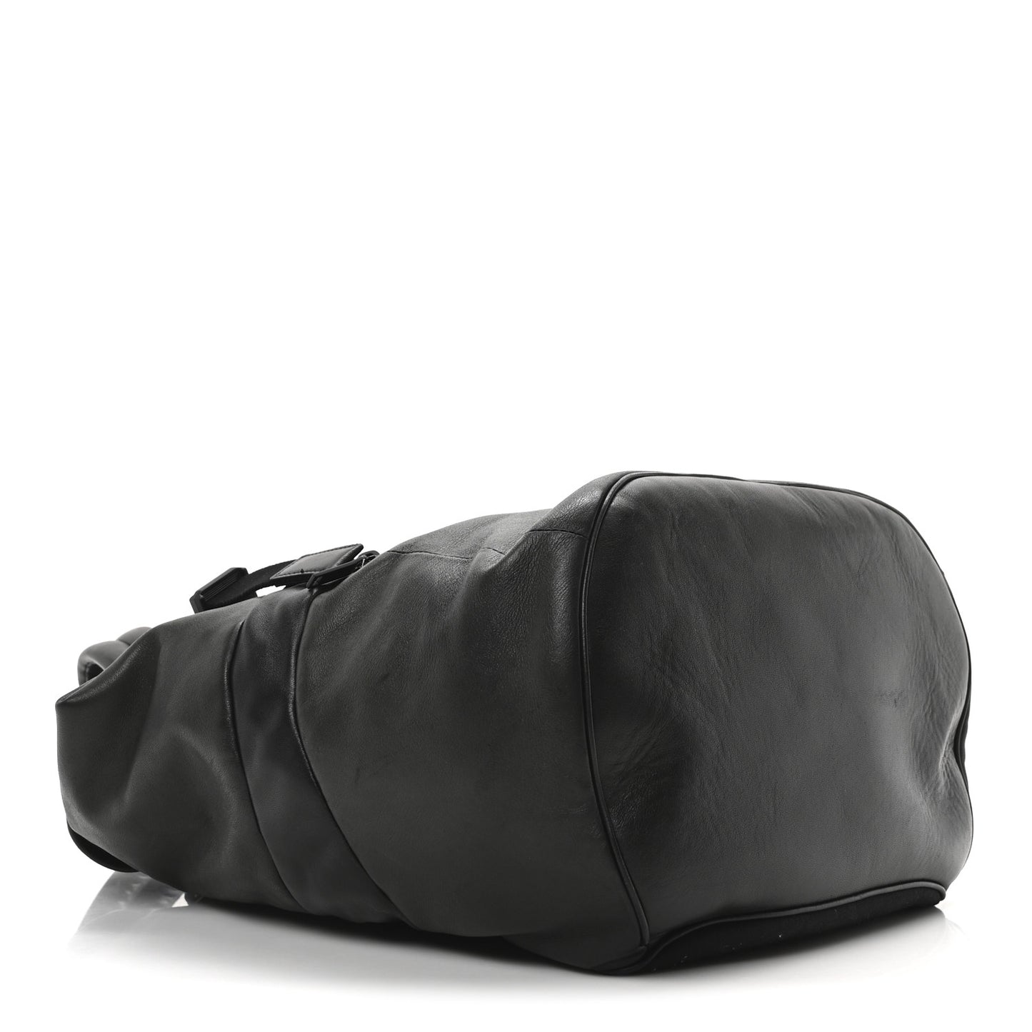 Calfskin Logo Debossed Backpack Black