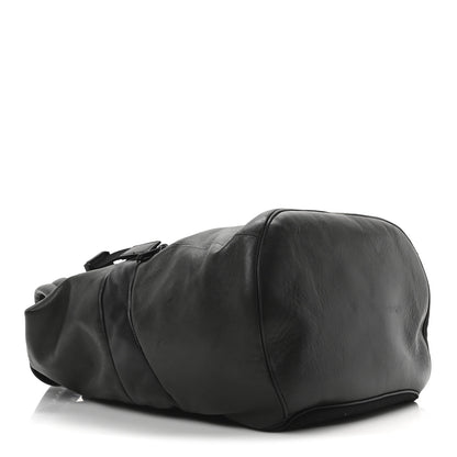 Saint Laurent Calfskin Logo Debossed Backpack Black 3 of 9