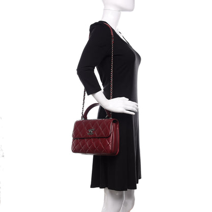 Chanel Lambskin Quilted Small Trendy CC Flap Dual Handle Bag Red 2 of 12