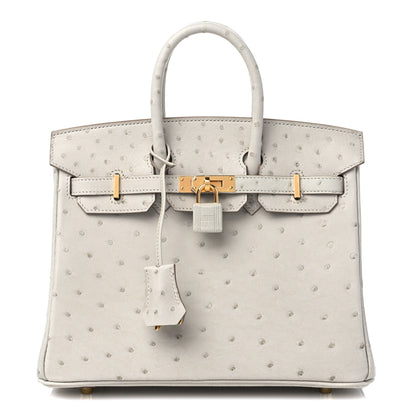 Hermes Ostrich Birkin 25 Gris Perle 1 of 10