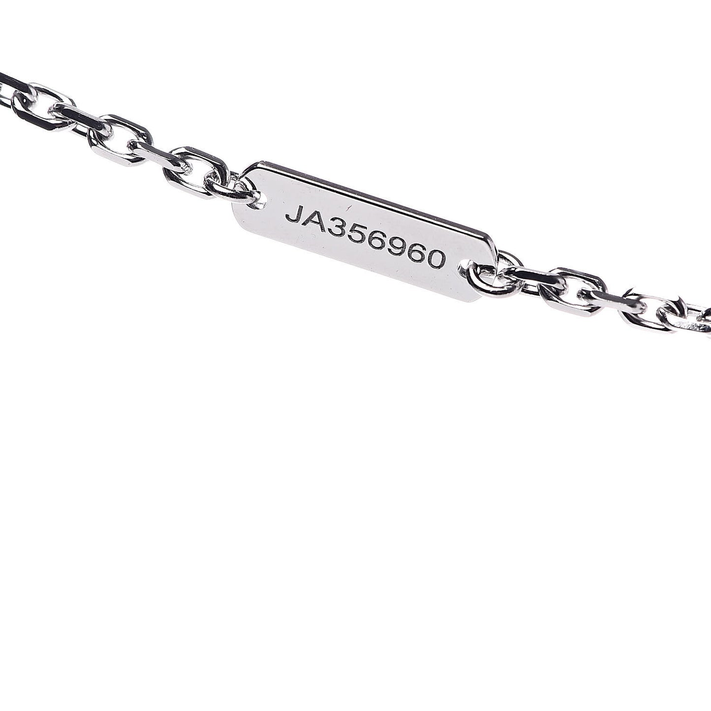 18K White Gold Black Onyx Magic Alhambra Pendant Necklace