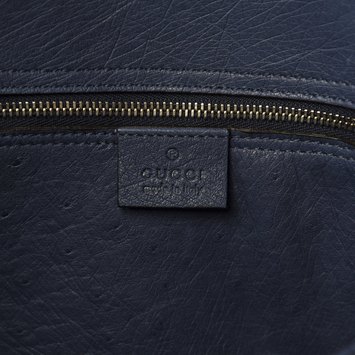 Ostrich Medium Jackie Top Handle Bag Blue