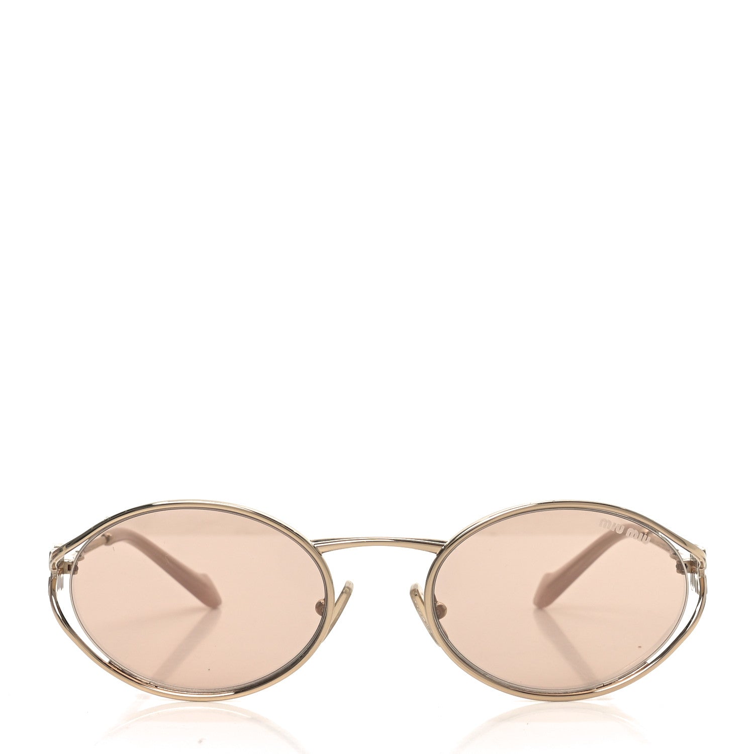 Miu Miu Metal Oval Sunglasses SMU52Y Gold 2 of 7