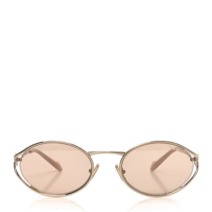 Miu Miu Metal Oval Sunglasses SMU52Y Gold 2 of 7