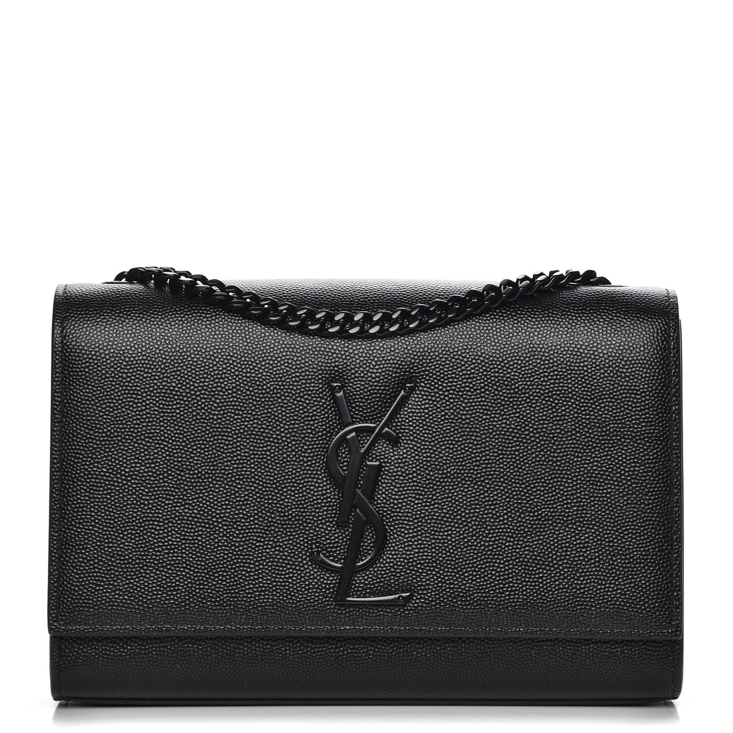 Saint Laurent Grain De Poudre Small Monogram Kate Satchel Black 1 of 7