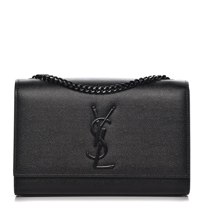 Saint Laurent Grain De Poudre Small Monogram Kate Satchel Black 1 of 7