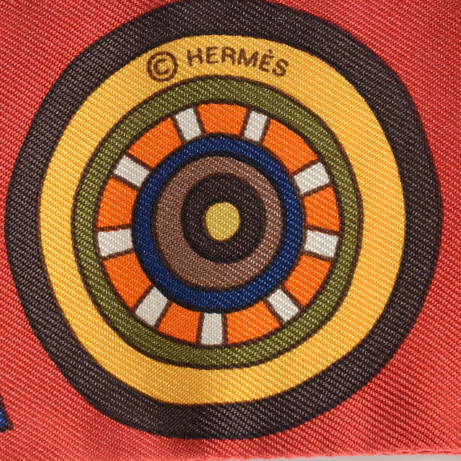 Hermes Silk Tohu Bohu Twilly Rouge Vermillion 4 of 5