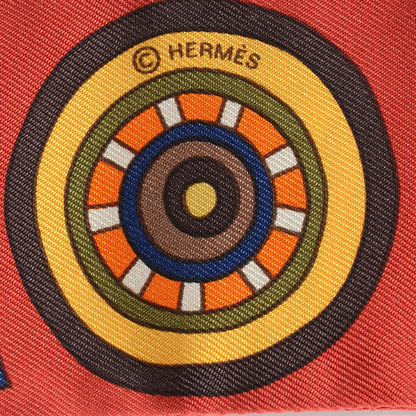 Hermes Silk Tohu Bohu Twilly Rouge Vermillion 4 of 5
