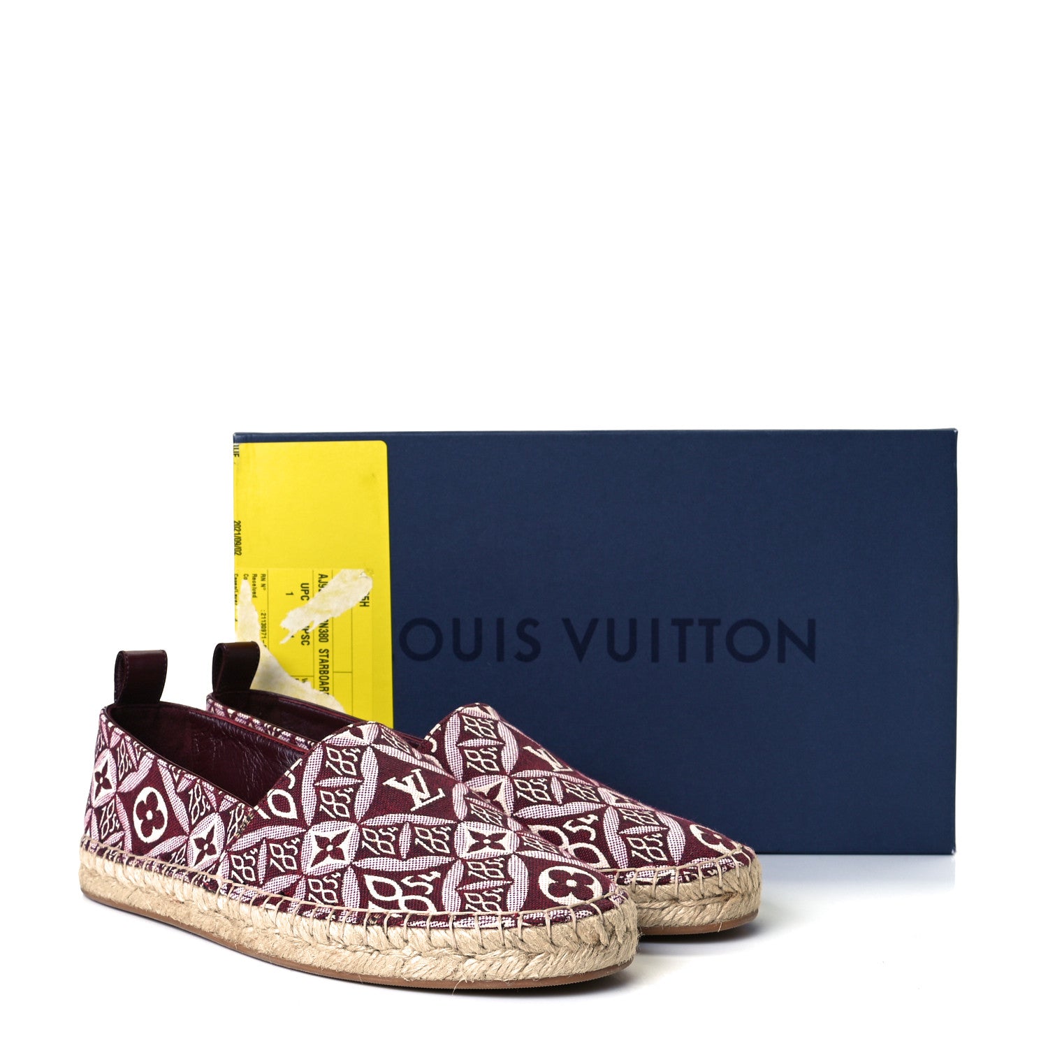 Louis Vuitton Jacquard Since 1854 Starboard Espadrille Flats 38 Bordeaux 10 of 10