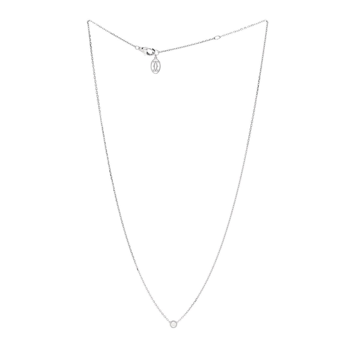 18K White Gold Diamond XS D'Amour Pendant Necklace