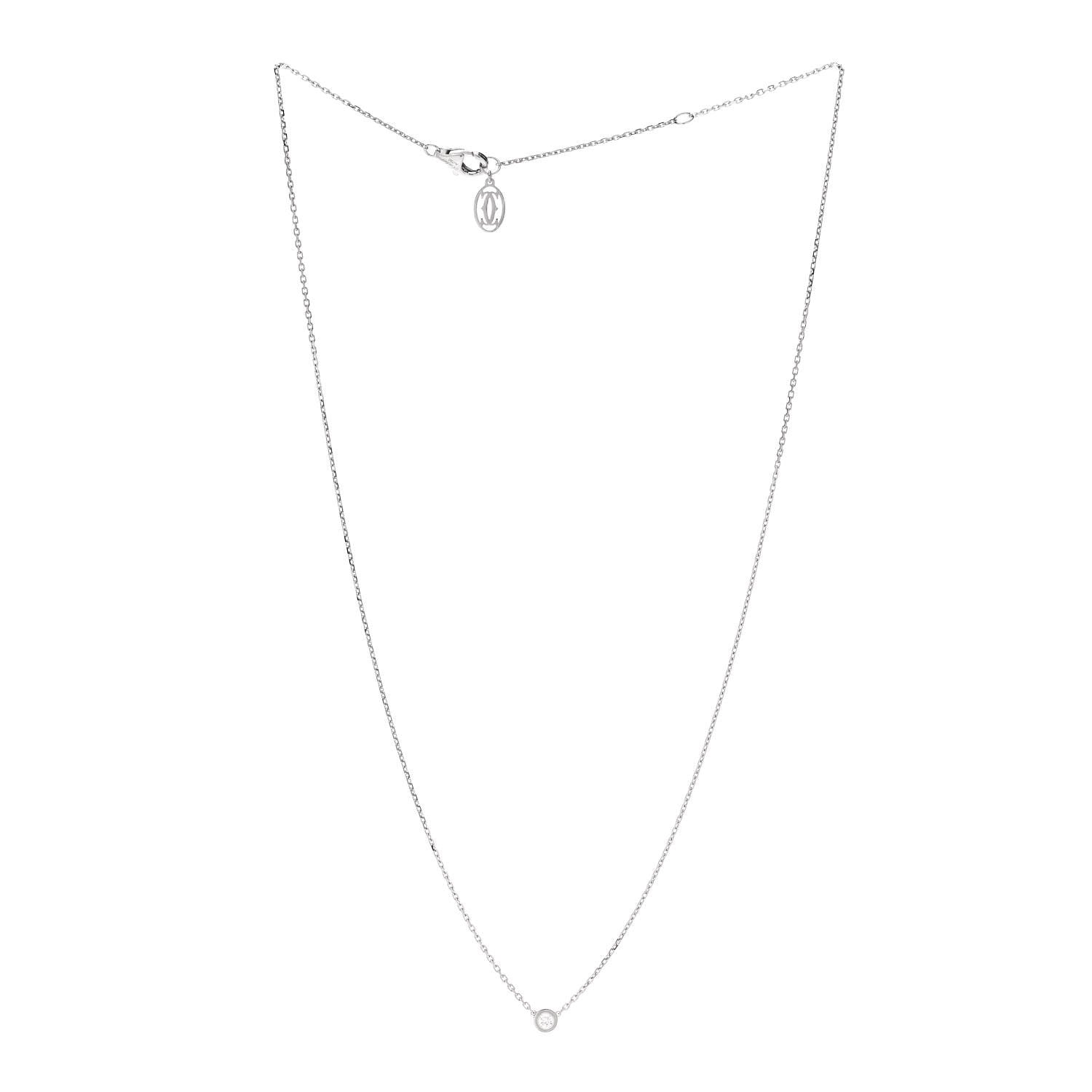 Cartier 18K White Gold Diamond XS D'Amour Pendant Necklace 3 of 5