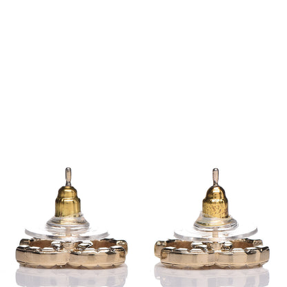 Chanel Studded CC Earrings Gold 3 of 5