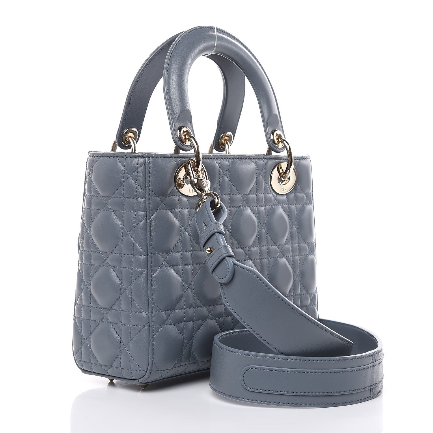 Christian Dior Lambskin Cannage Small My Lady Dior Blue Grey 3 of 10