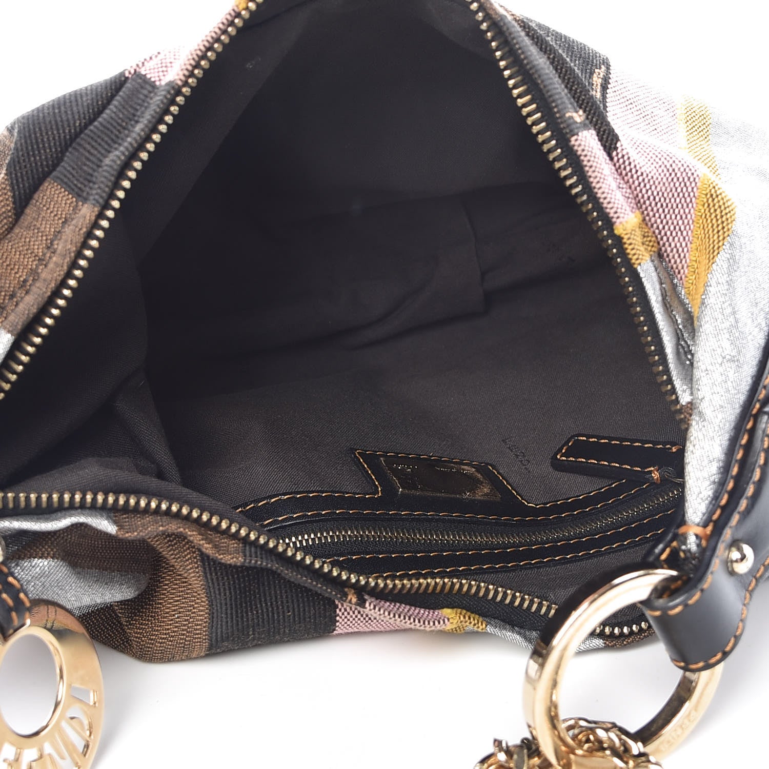 Fendi Pequin Small Chef Chain Hobo Multicolor Rosa Black 7 of 9