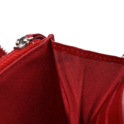 Chanel Lambskin Quilted Gusset Zip Around Wallet Red 23 of 25