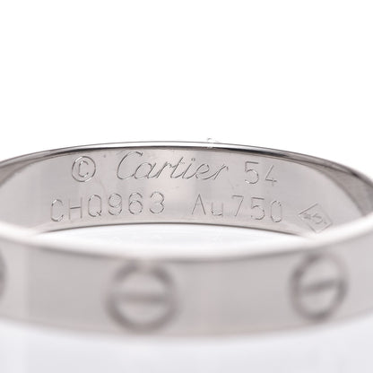 Cartier 18K White Gold 3.5mm LOVE Wedding Band Ring 54 6.75 4 of 5