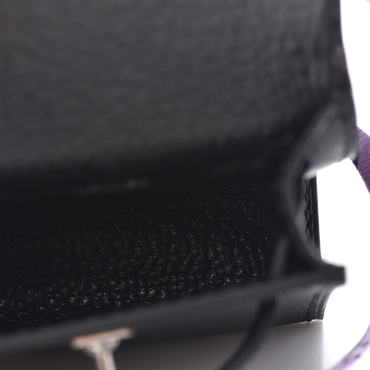 Hermes Tadelakt Mini Kelly Twilly Bag Charm Black 3 of 5