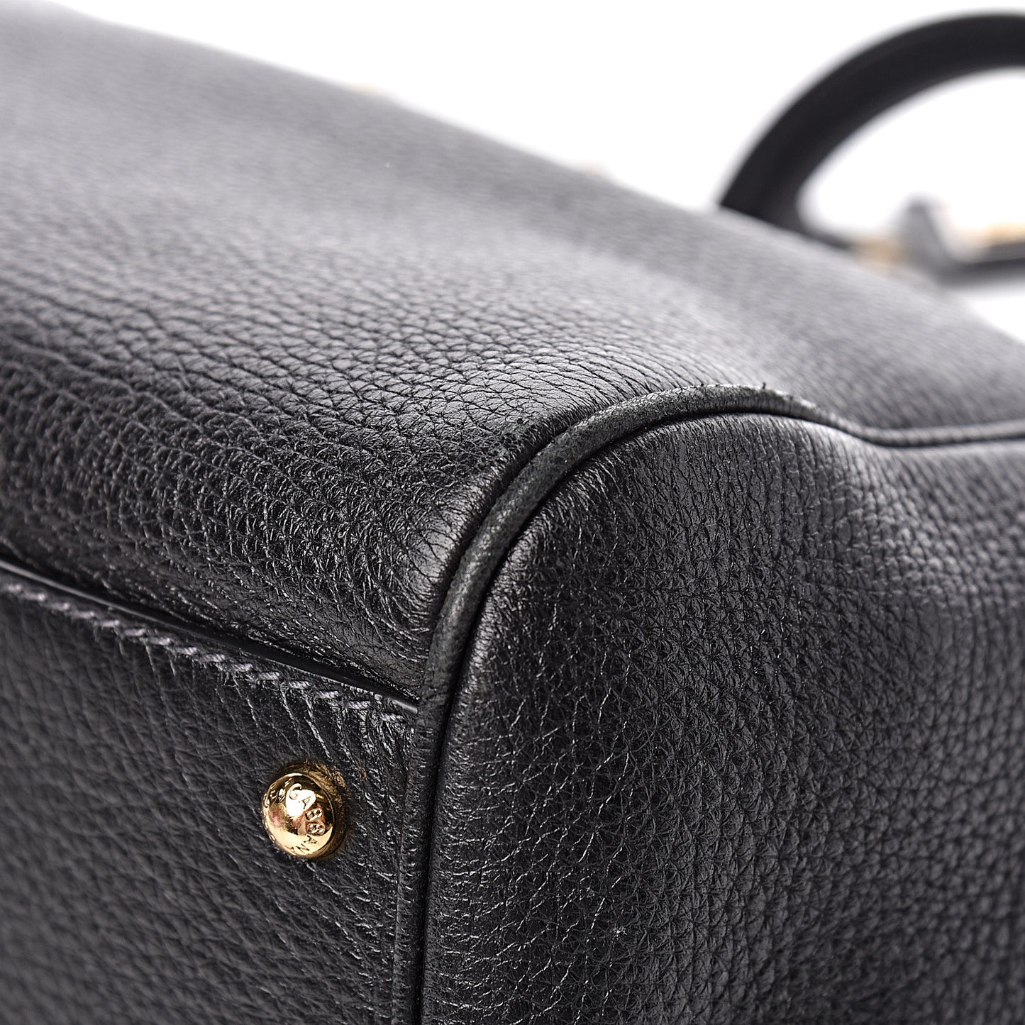 Grained Deerskin Medium Miss Sicily Satchel Black
