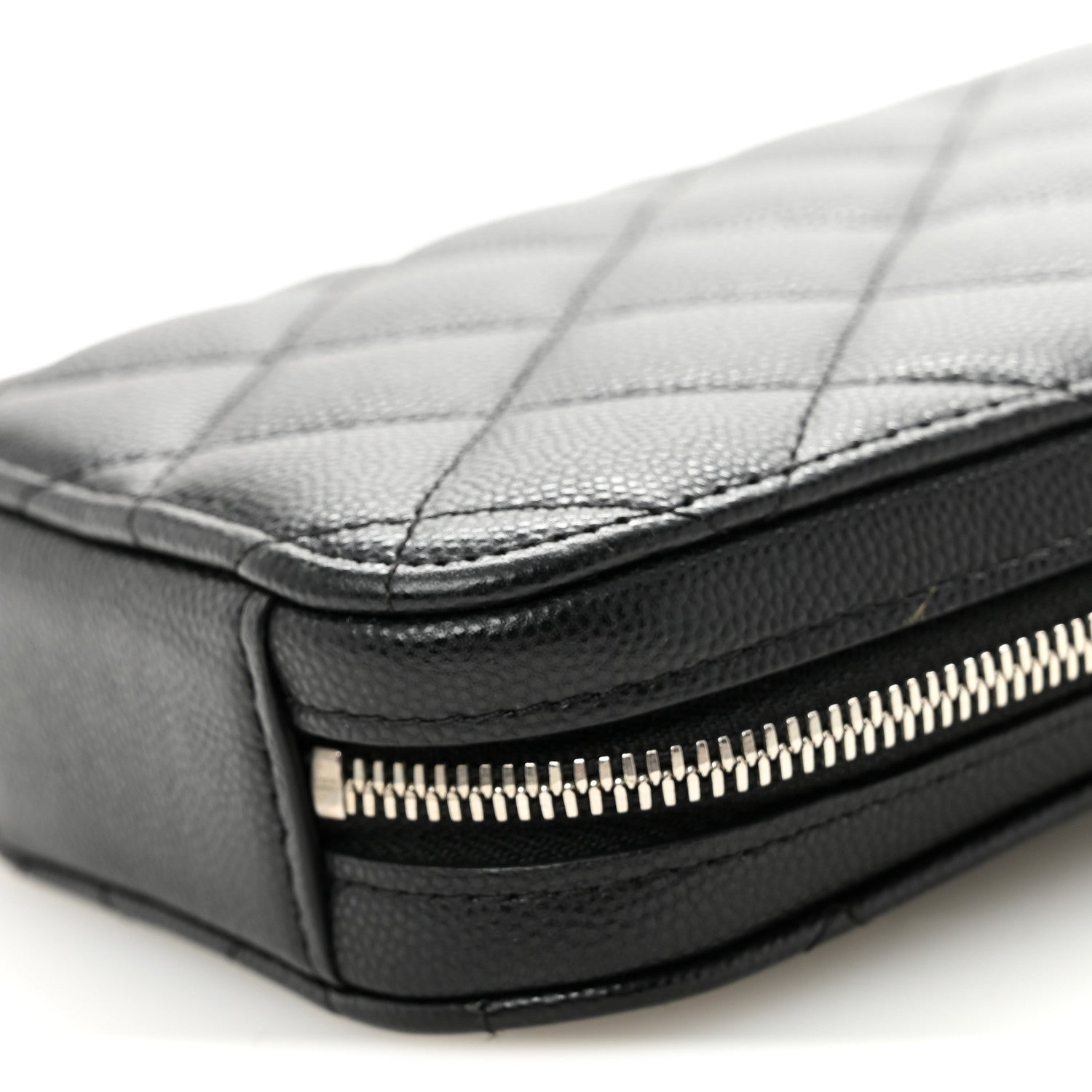 Chanel Caviar Quilted Phone Holder Wallet On Chain WOC Black 9 of 10