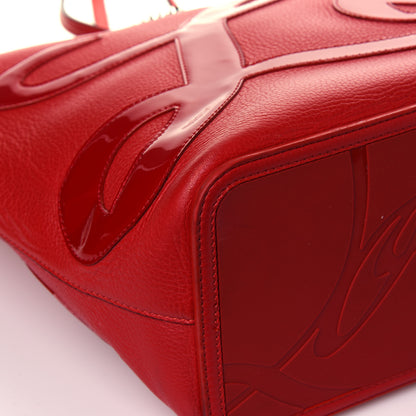 Christian Louboutin Calfskin Patent Logo Spikes East West Cabata Tote Red 9 of 16