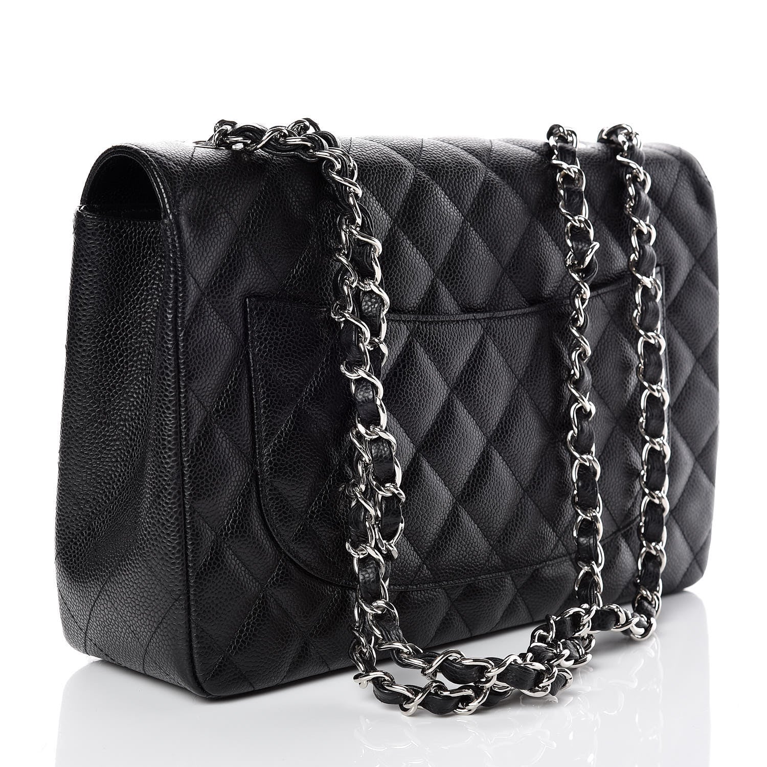 Chanel Caviar Quilted Jumbo Single Flap Black 4 of 10