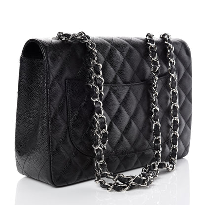 Chanel Caviar Quilted Jumbo Single Flap Black 4 of 10