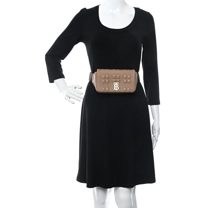 Burberry Lambskin Quilted Lola Belt Bag Camel 2 of 10
