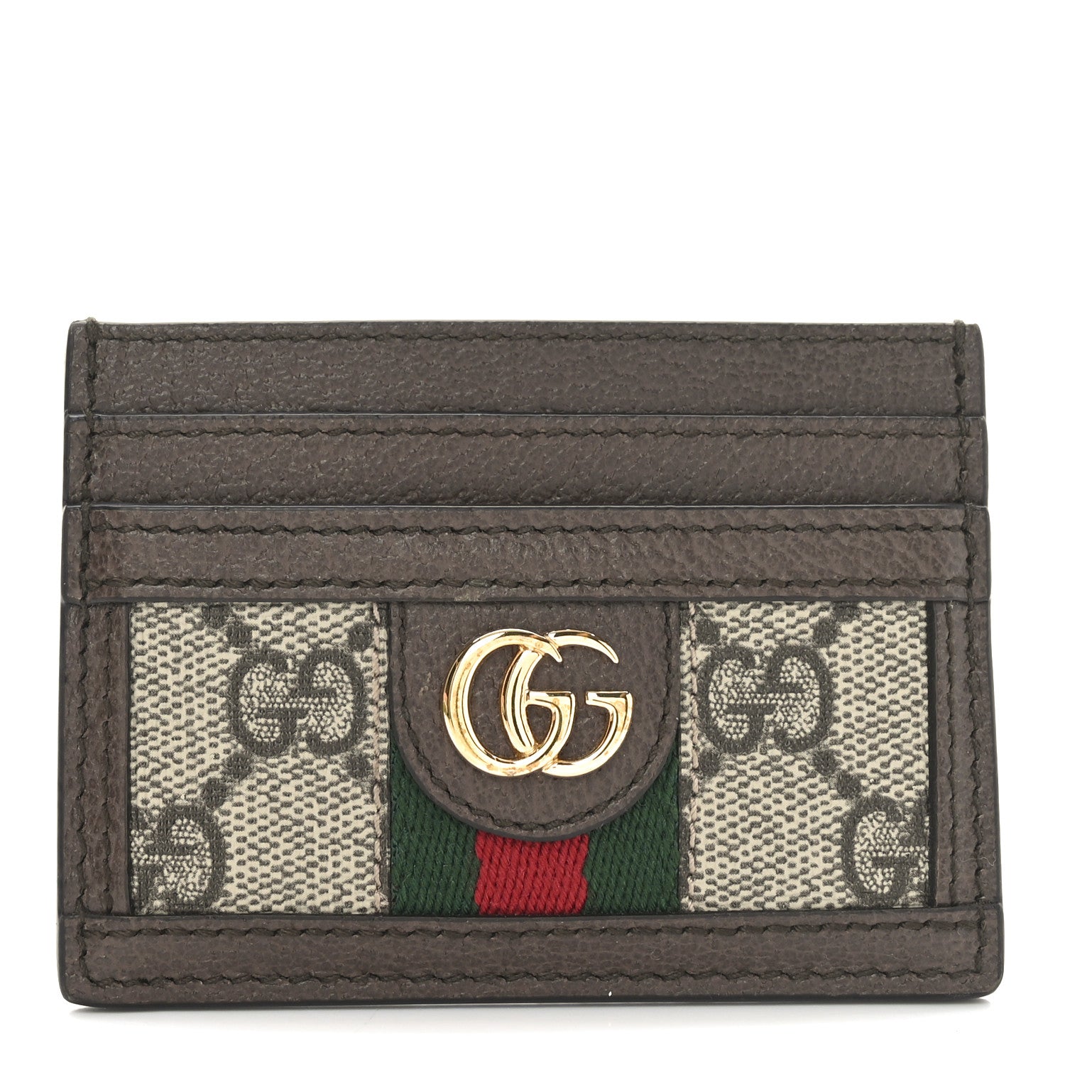 Gucci GG Supreme Monogram Ophidia Card Holder Brown 1 of 7